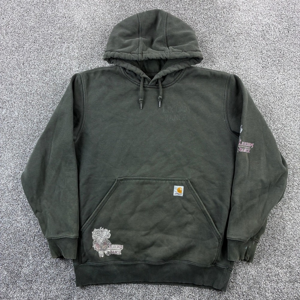 Carhartt Rain Defender Hoodie Mens Medium Green Legends Ranch Graphic Pullover